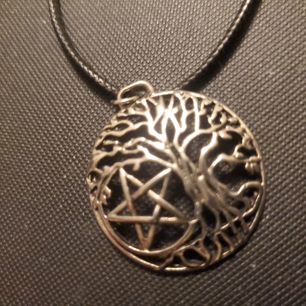 Silver Tree of Life Pentagram Pendant Necklace